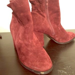 Burgundy booties